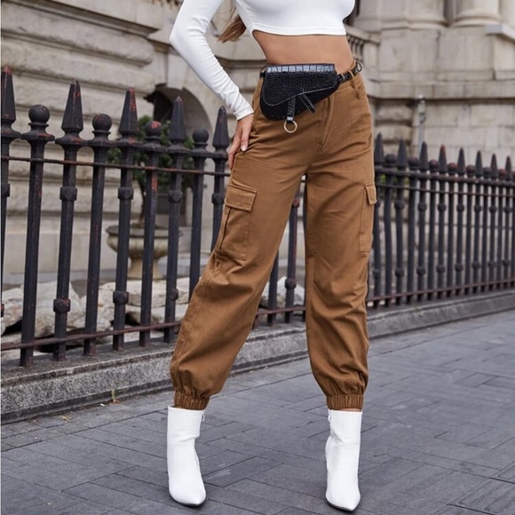 BROWN CARGO PANTS - Picture 1 of 3
